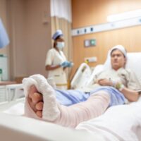 Nurse,Pediatrician,Doctor,Examining,Broken,Legs,After,Sergery,Medical.,Plaster